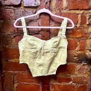 Zara sea foam green corset — part of co-off set